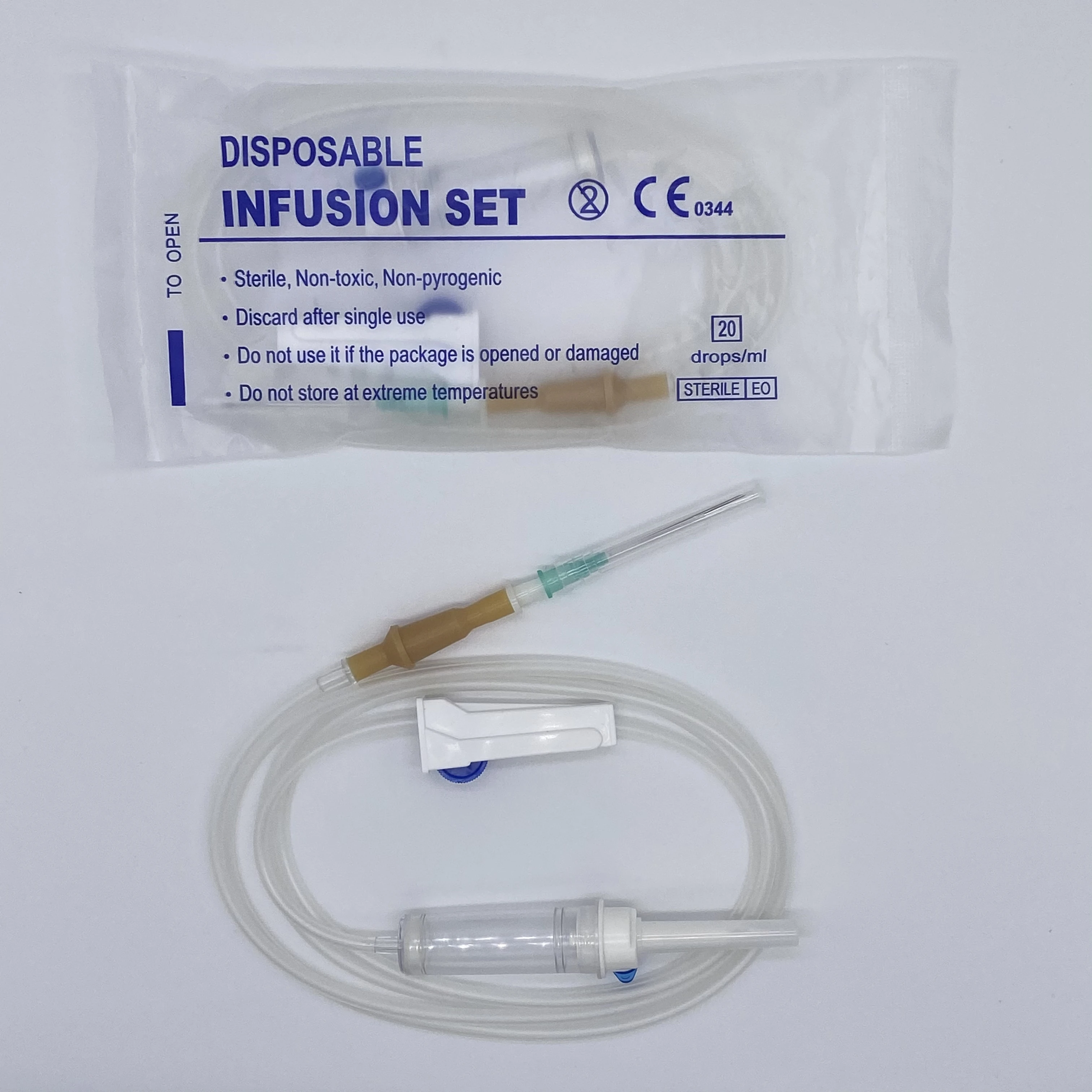 CE ISO iv infusion set medical use disposable set with flow regulator