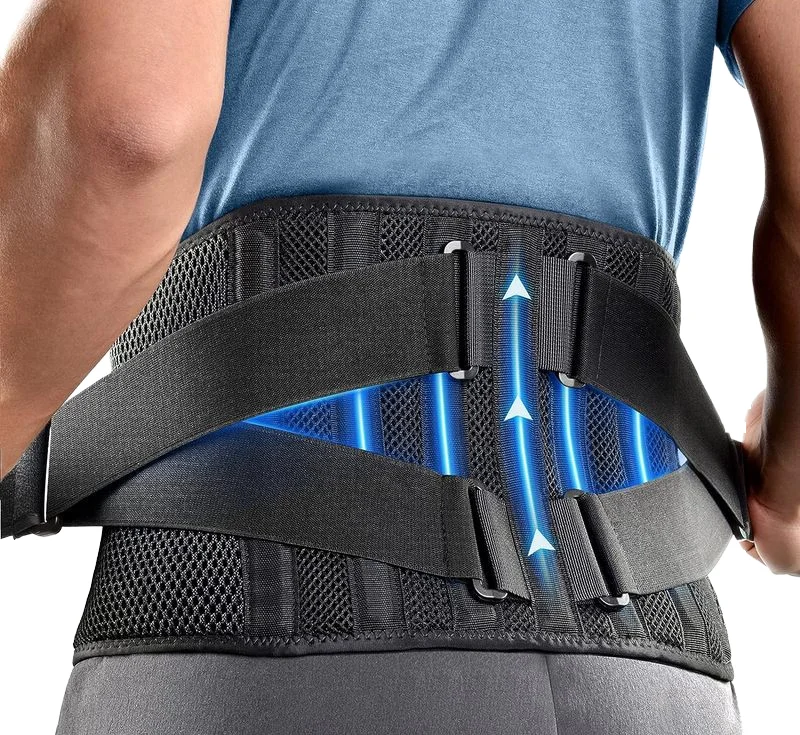 Adjustable Back Support Belt 7 Stays Air Mesh Anti-Skid Lumbar Support Lower Back Pain Relief Sciatica Scoliosis Brace Adults
