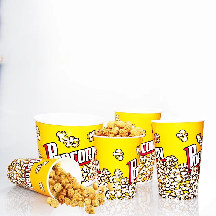 Huge Space Disposable Paper Popcorn Containers Bucket Paper Cup For Popcorn Good Quality
