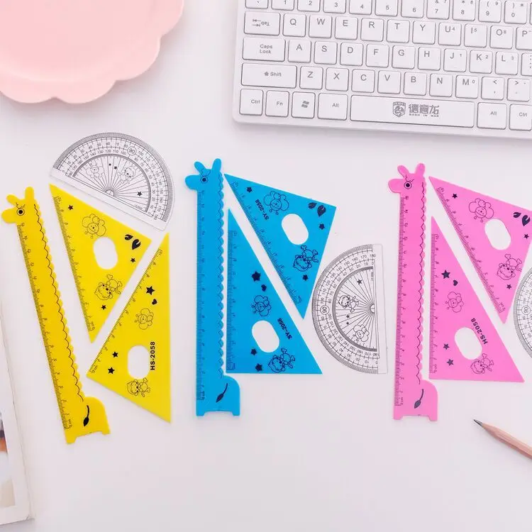 Cheap 15cm High Quality Multi Size Ruler Set Cheap Transparent Triangle Ruler Set for School