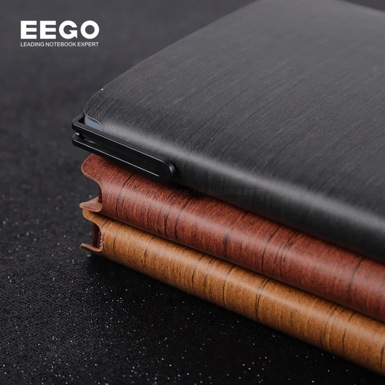 Calendar Planner Book Promotion Vegan Black Leather Notebook Softcover Notebook Printed Leather Diary
