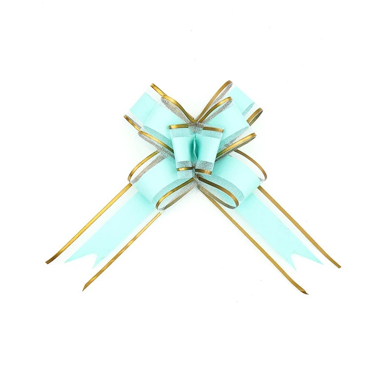 Wholesale Gift Wrapping Christmas Decoration Vertical Pattern Snow Yarn Organza Pull Butterfly Bow Pull Ribbon