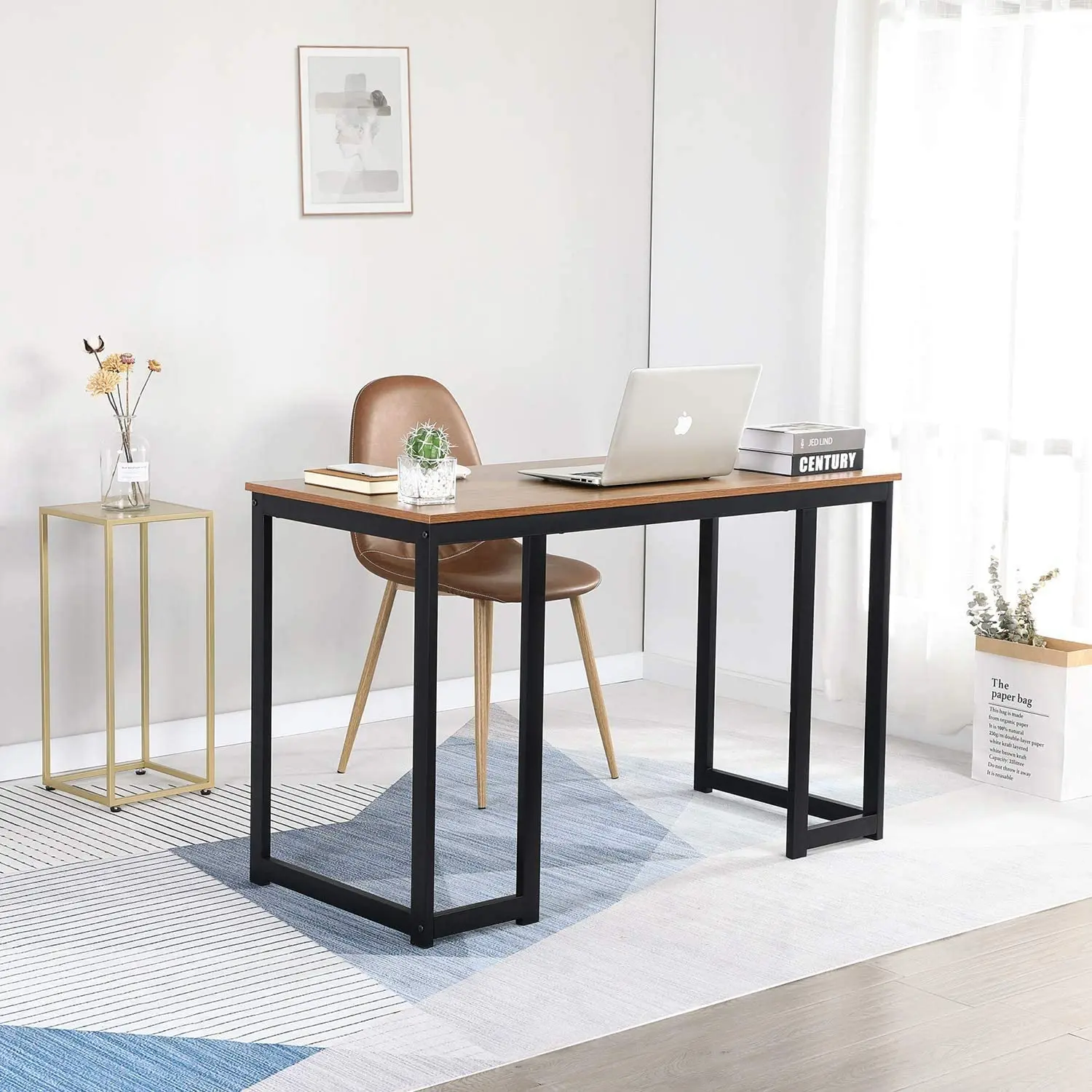 Writing Study Gaming Desk Modern Simple Style Laptop Table for Home Office Workstation, Walnut,computer