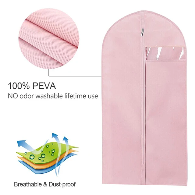 Custom Fashion Suit Protector Garment Bag Foldable Non Woven Garment Bag with Zipper