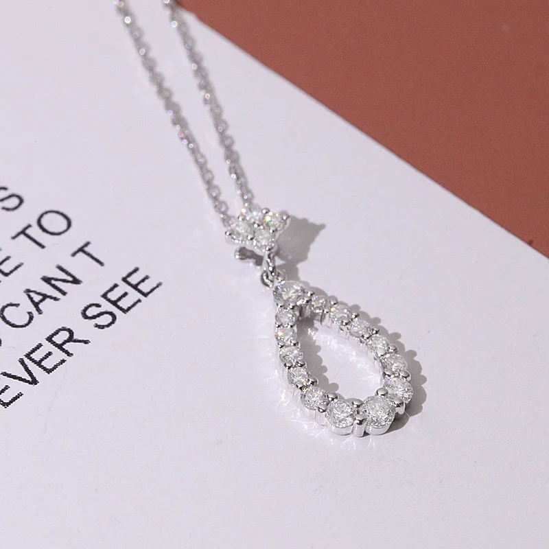 
Diamond jewelry statement water drop Shape necklace teardrop pendant 