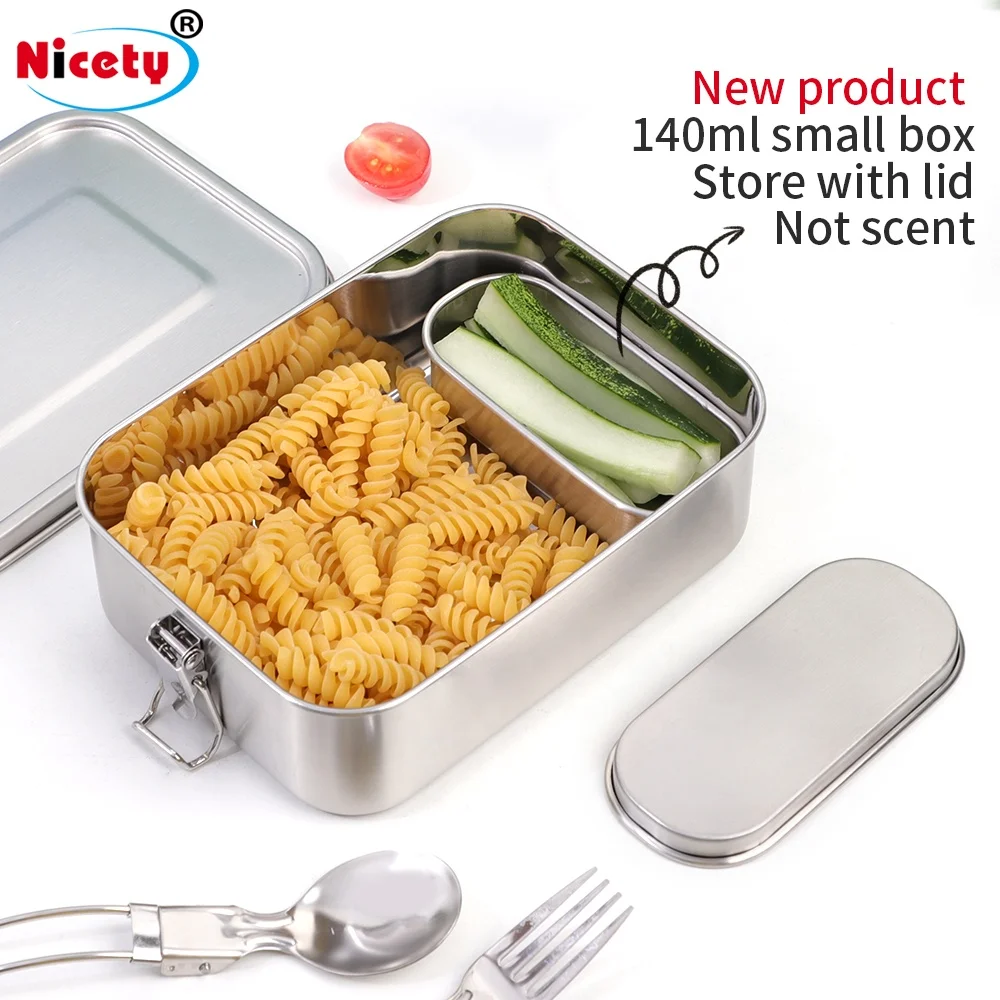 Nicety High Quality 304 Stainless Steel Lunch Box Bento Lunch Box Metal Lunchbox Stainless Steel Leakproof Edelstahl Brotdose