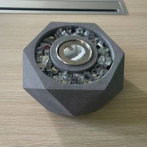 Customized Graphite Concrete fire pits Table Top Ethanol Fire pits Bowl patio heater Outdoor Tabletop Bio ethanol Fireplace