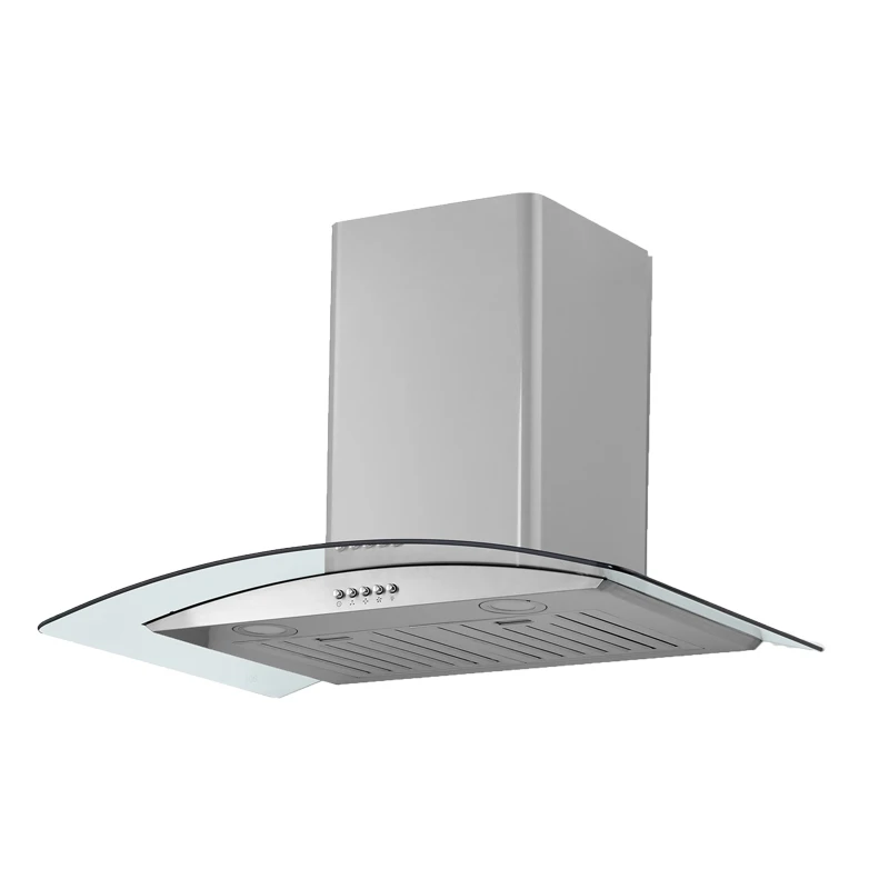 Wall mounted 60cm easy clean Kitchen electric chimney hood with push button household glass cooker hoods
