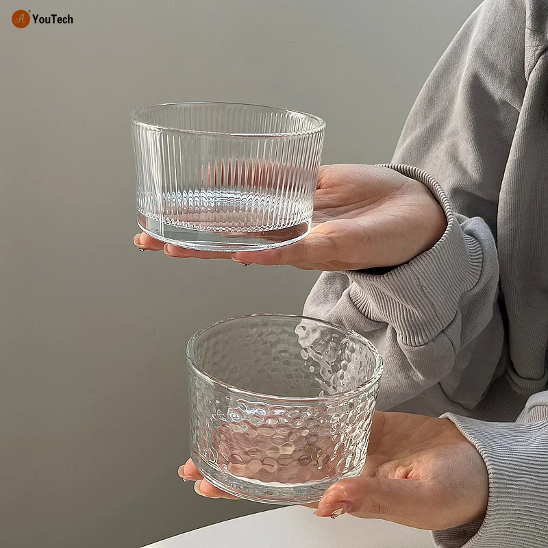 Simple Glass Cup Summer High Value Ice Cream Yogurt Dessert Pudding Cup