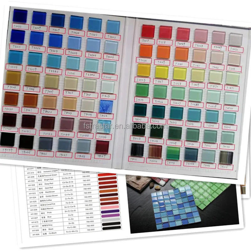 High quality beautiful glass mosaic ceramic pigments for melted crystal glass mosaic  production