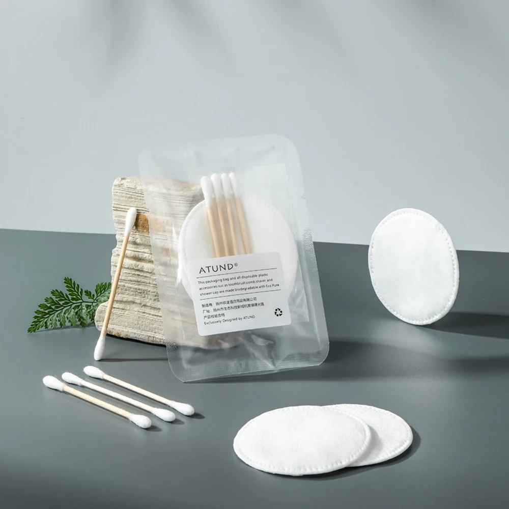 Оптовая продажа, набор туалетных принадлежностей для гостиничного спа-салона, одноразовый туалетный набор с ватными палочками для лица