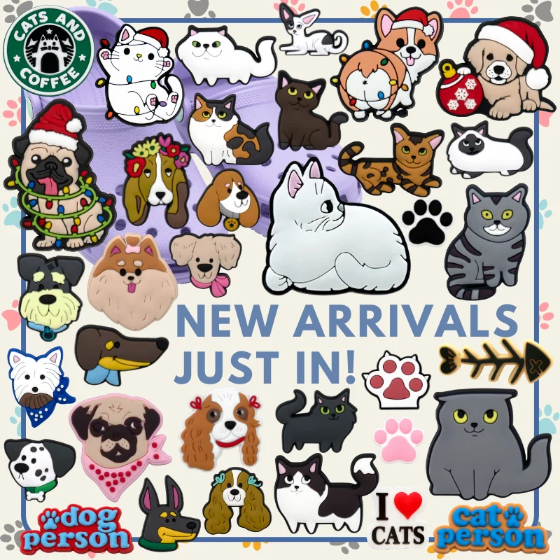 New Styles Custom DIY Puppy Kitten Clog Flex Rubber Accessories Christmas Ornaments Cartoon Animal Lover Pet Cat Dog Shoe Charms
