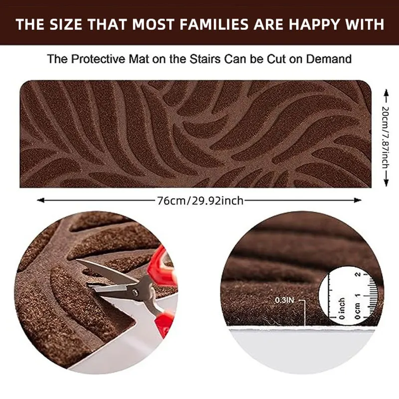 Anti-slip outdoor indoor wooden stair treads walking carpet stair mats floor sheet mat for elderly children protection