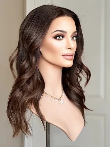 New Arrival Brown European Soft Virgin Human Hair Medical Full Silk Lace Wigs Comfortable Silicone With Stretch Lace Glueless