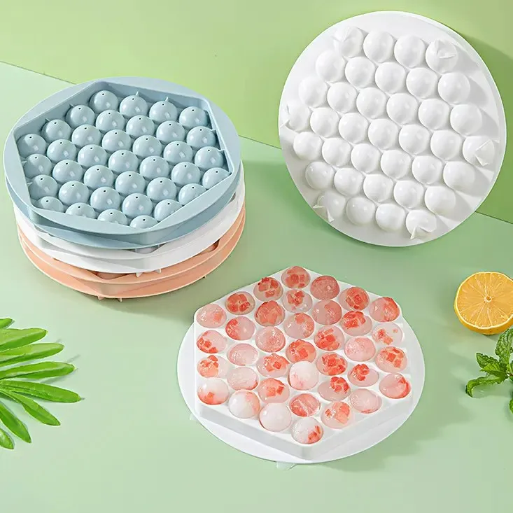 Round 37 Grids Reusable Sphere Ice Block Ball Maker Mold Moulds Cubes Trays