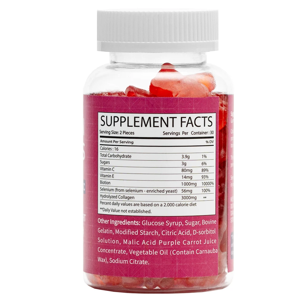 Sugar Free Liposomal L-Glutathione Gummies Provides Energy Collagen And L-Glutathione With Vitamin C Gummies