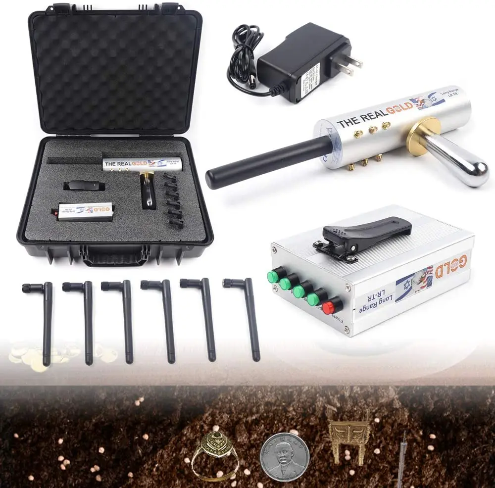 AKS Metal Detector,  Professional Hand-held High Sensitivity Rechargeable Underground Metal Finder Treasure Locator Gold Silver