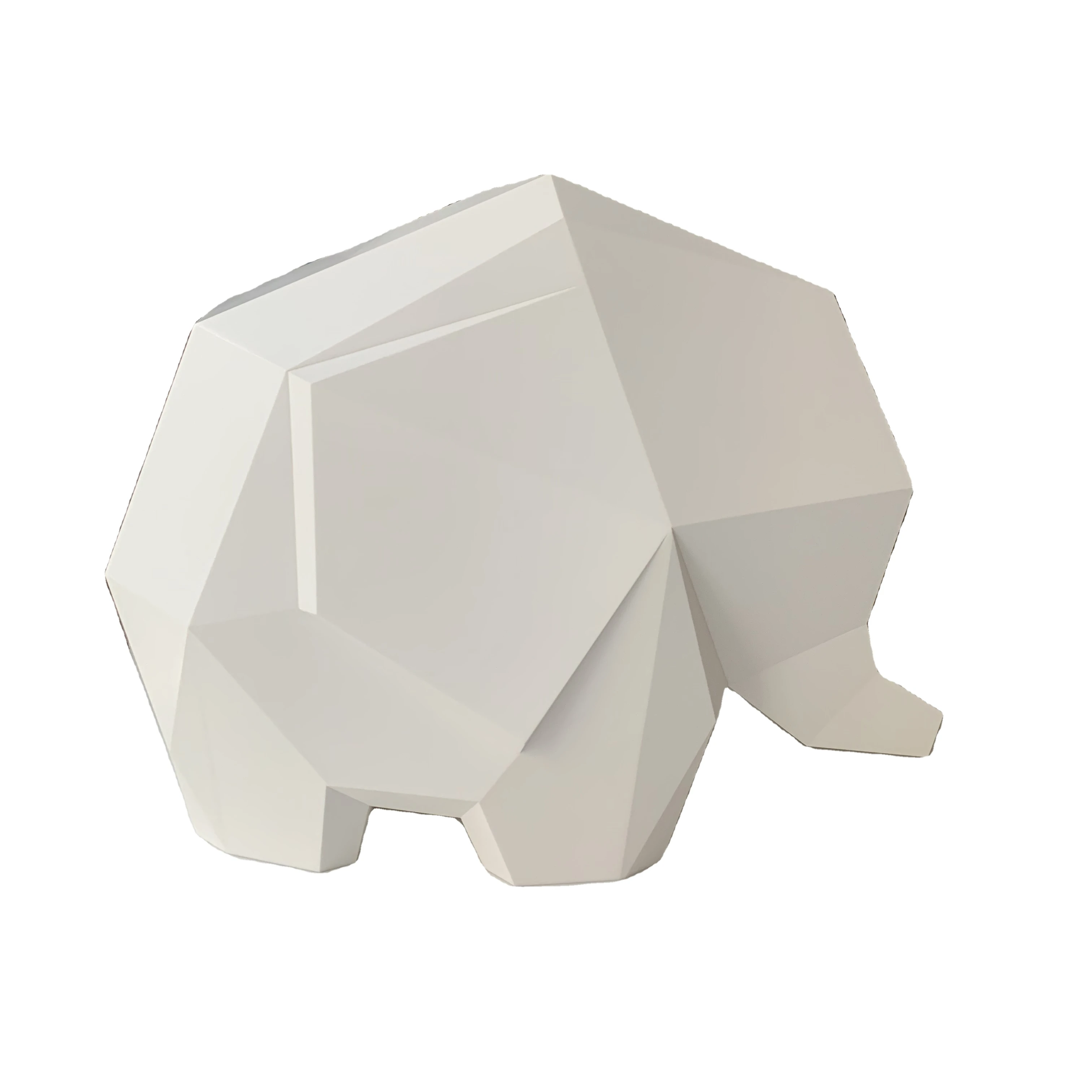 
Artificial Stone 3D Polygon Animal Sculpture Solid Surface Seamless Splice 3D Elephant Art Work 