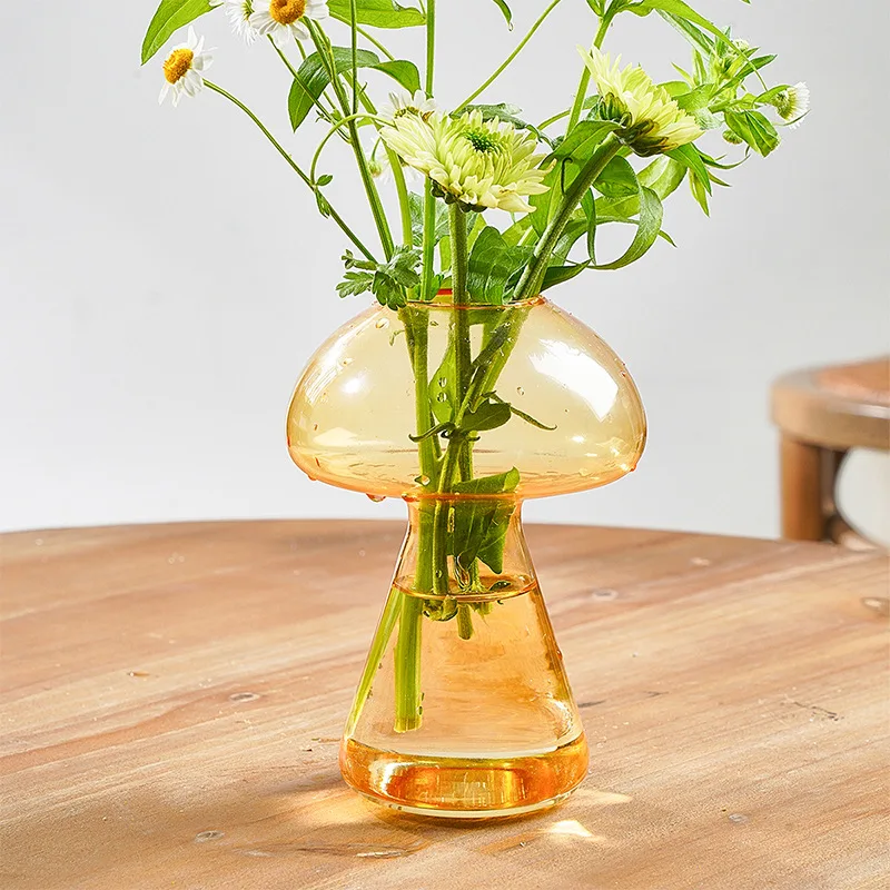 Low price mushroom-shaped glass tabletop Glass Flowers Vases For Home Decor