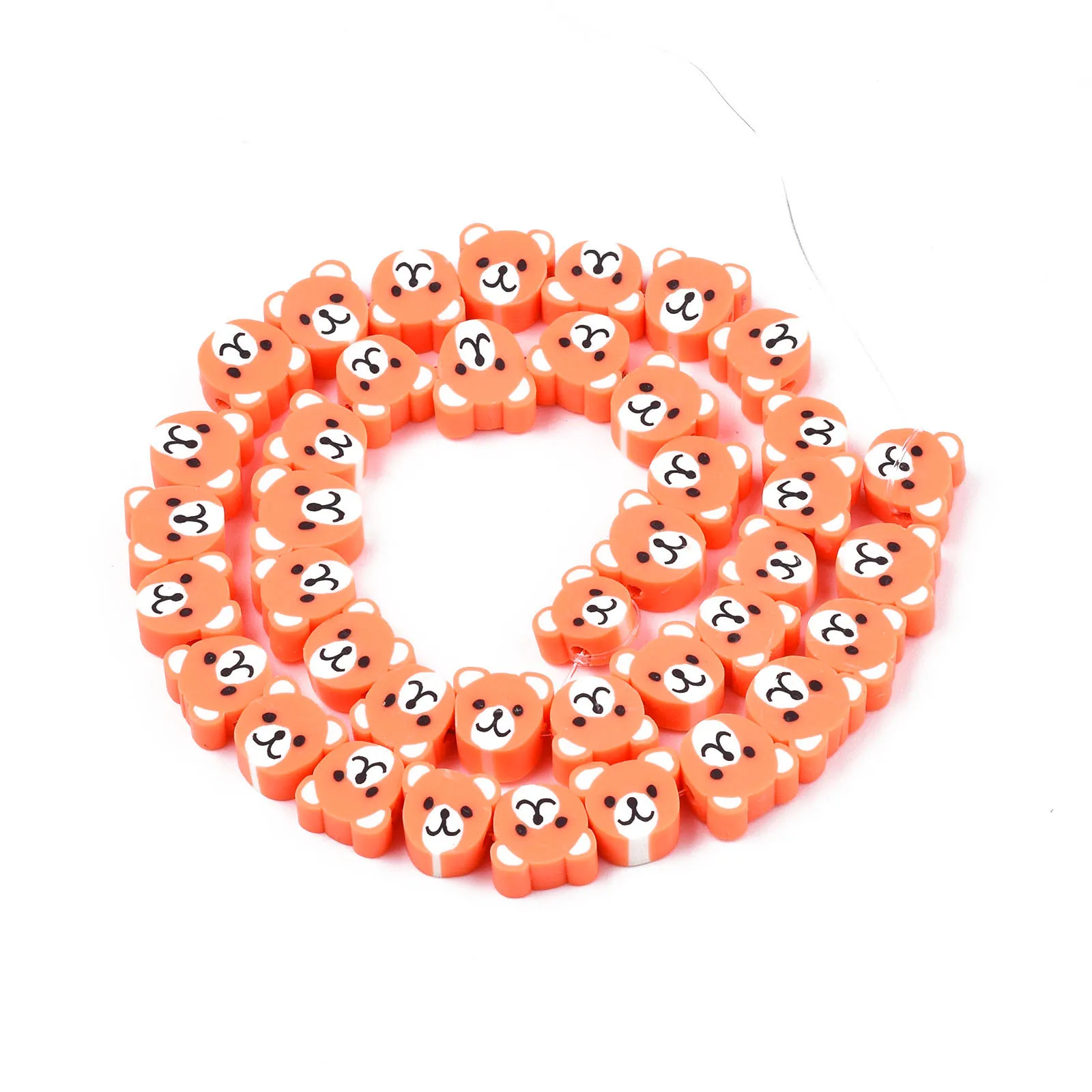 PandaHall 1000 Pcs Bear Head Coral Handmade Polymer Clay Bead