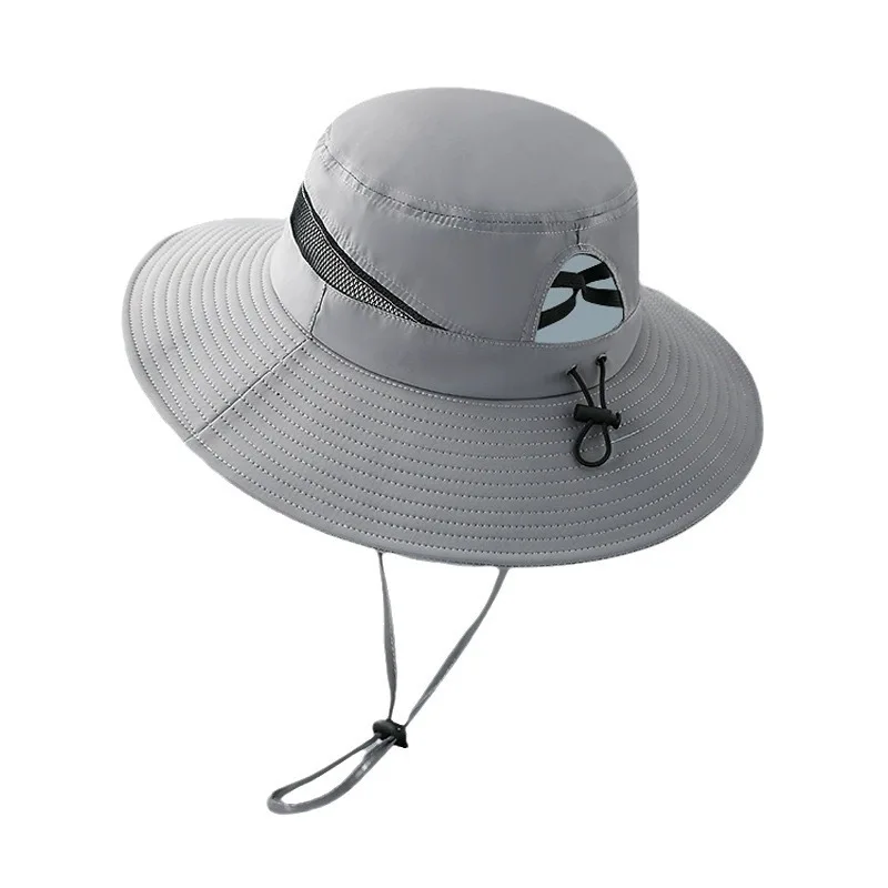 Unisex Summer Bucket Hat with Big Head Breathable Polyester Sun Visor Cap for Adults for Camping Hiking Hunting Outdoor Use