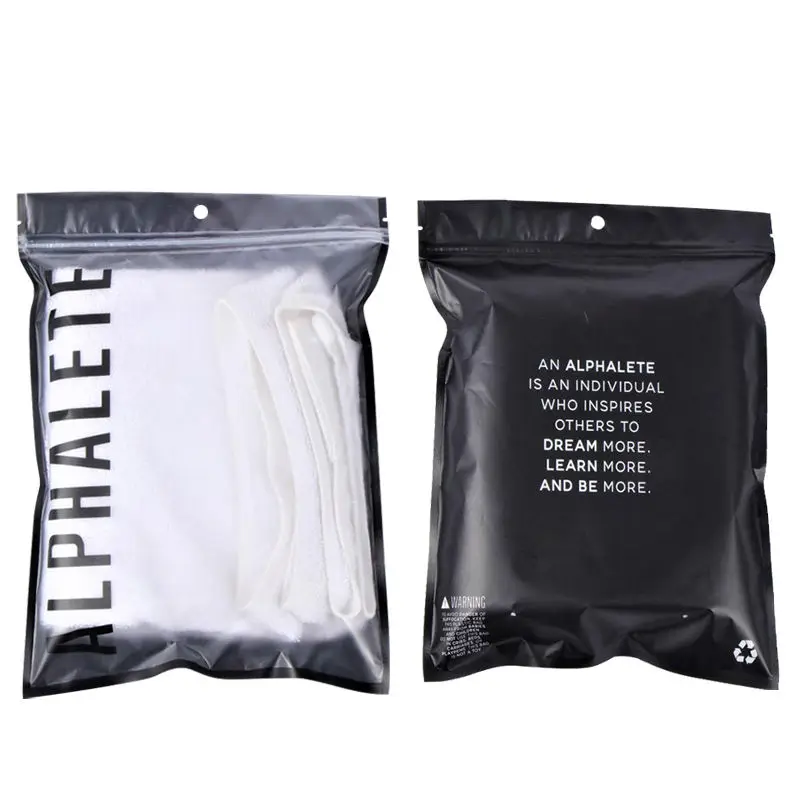 Custom Printed Resealable Clear T Shirt Packing Bag Zip Lock Bag Plastic Frosted Zipper Bags For Clothing