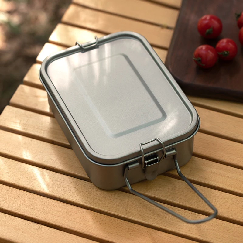 Customized Titanium Lunch Box with Clip Leak-Proof Bento Food Container for Adults and Teenagers Preserves Freshness