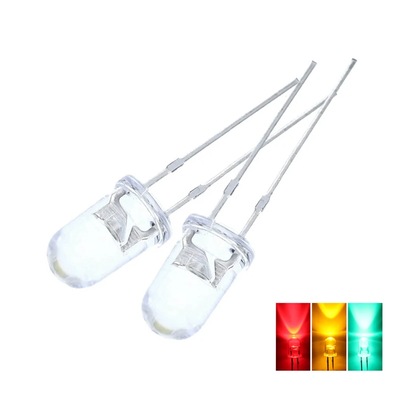 Jstronic 1000pcs/bag 5mm 0.06w led diode 505nm green color short leg for traffic light