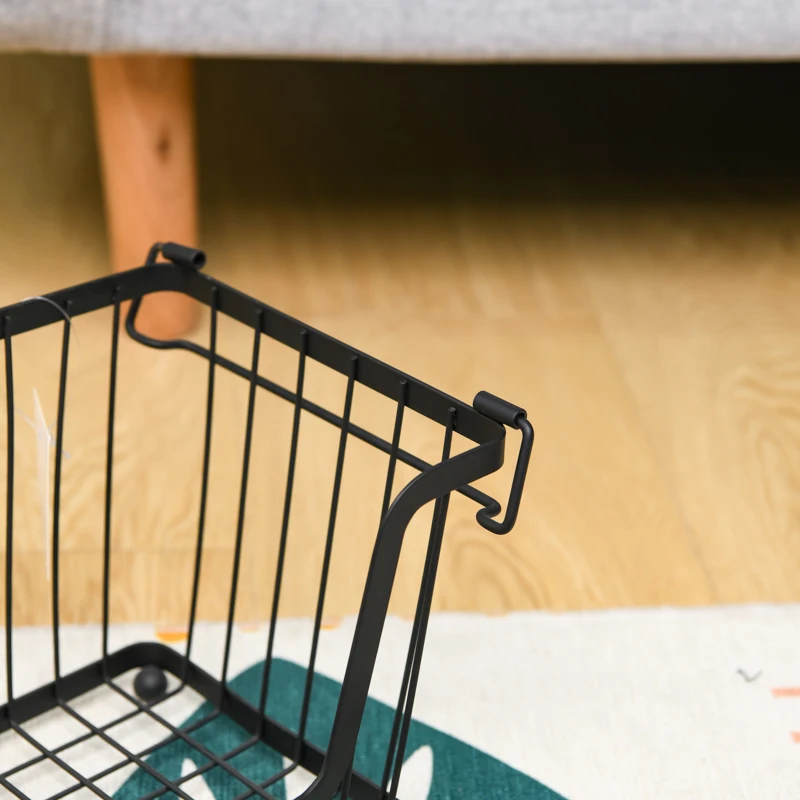 Fashion black metal storage basket use for living room