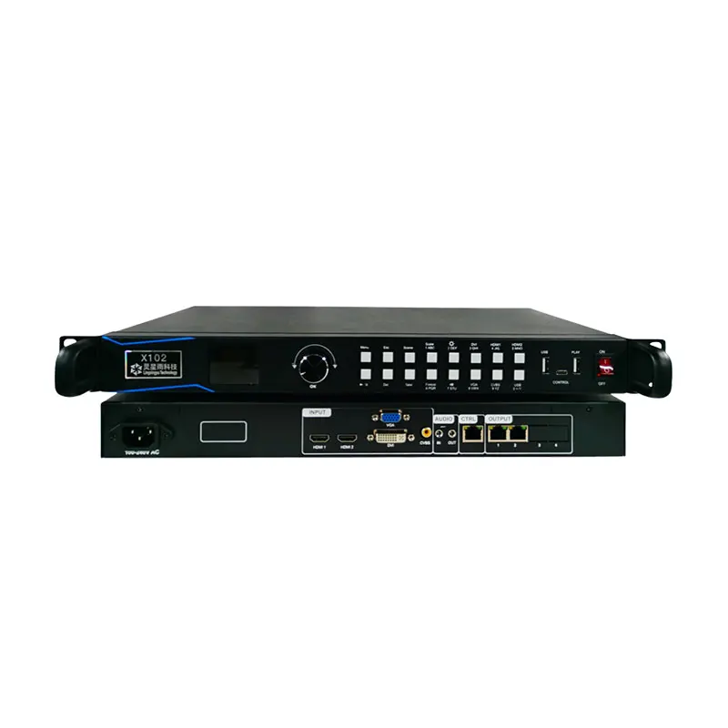 LINSN-X102  X100 Video Processor, HD, DVI, VGA, CV Input, AC Voltage, All in One, LED Display Controller with Linsn Sending Card