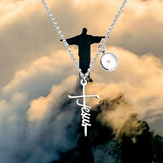 Faith Cross Necklace Religious Jewelry Inspirational Christian Gift