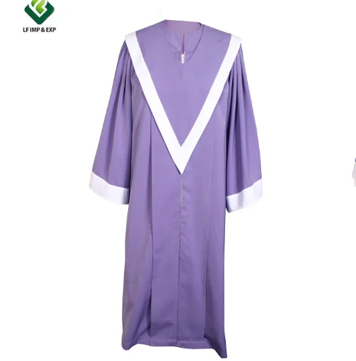 Высокое качество Фиолетовый v-образный хор платья для католических хоров