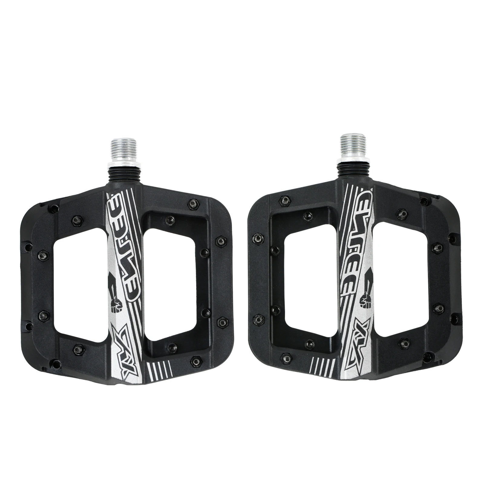 2018 New Mountain Bike MTB Pedals BMX Bicycle Flat Platform Pedals Nylon Fiber Cycling Fixed Gear Ultralight Pedals