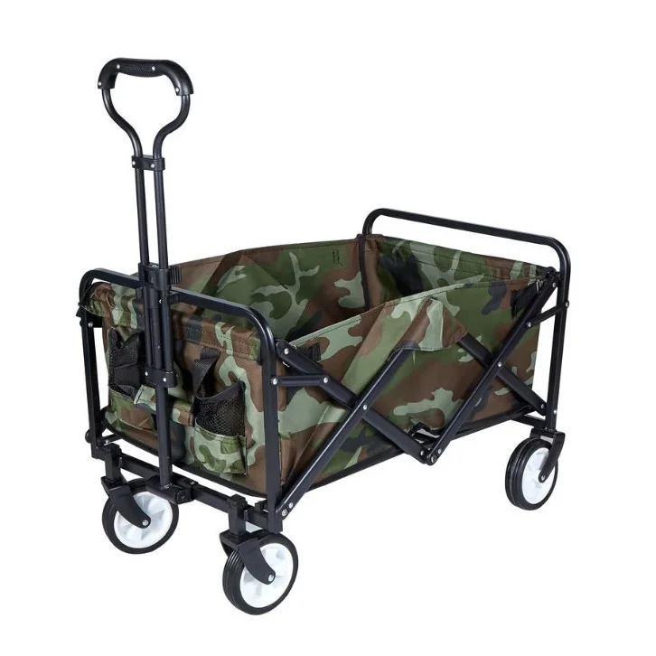 Company camping development activities camouflage fabric adjustable pull handle portable outdoor trolley cart