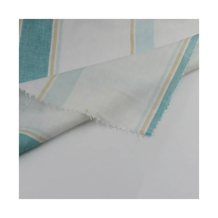 
21*21 100gsm yarn dyed stripe 85%rayon 15%linen fabric for dress 