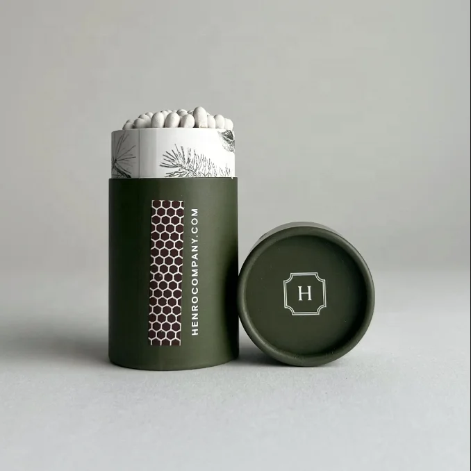 Custom Printed Wooden Match Box Colorful Head Long Paper Tube Book Matches for Hotels Safe Advertising Usage with Sticks Candles