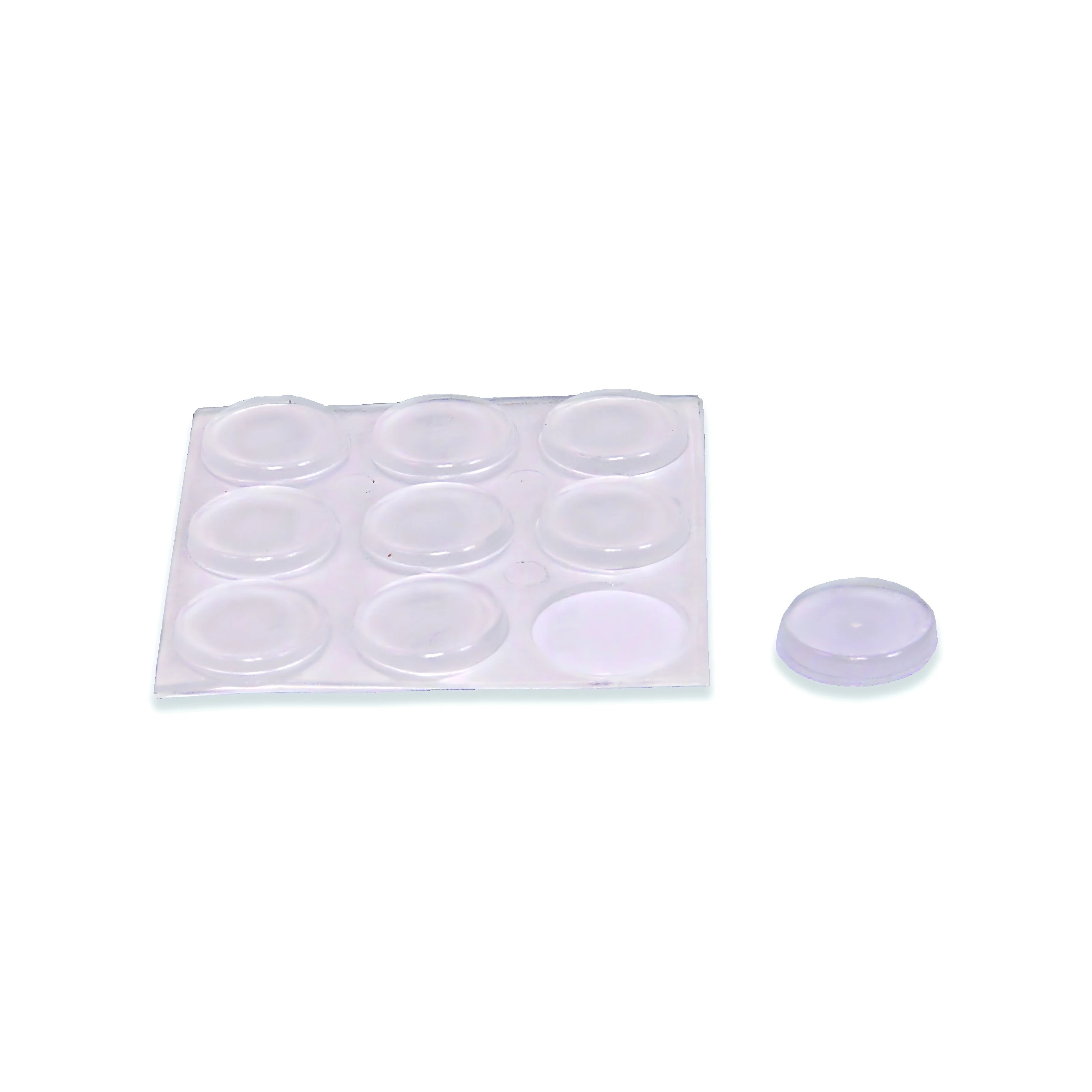 Made In Spain Strong Adhesive Transparent Flat Protector Bumpers 9 Drops Dia.17 Mm Height 3 Mm
