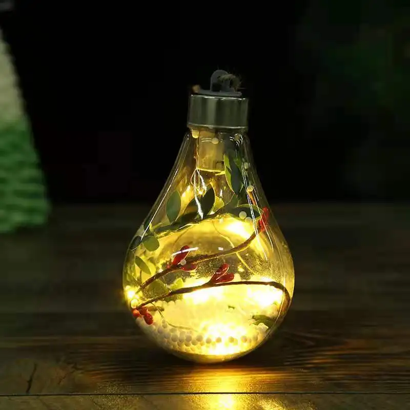 
Christmas Tree Decoration Pendant Led Transparent Christmas Ball Simulation Light Bulb Event Party Supplies 