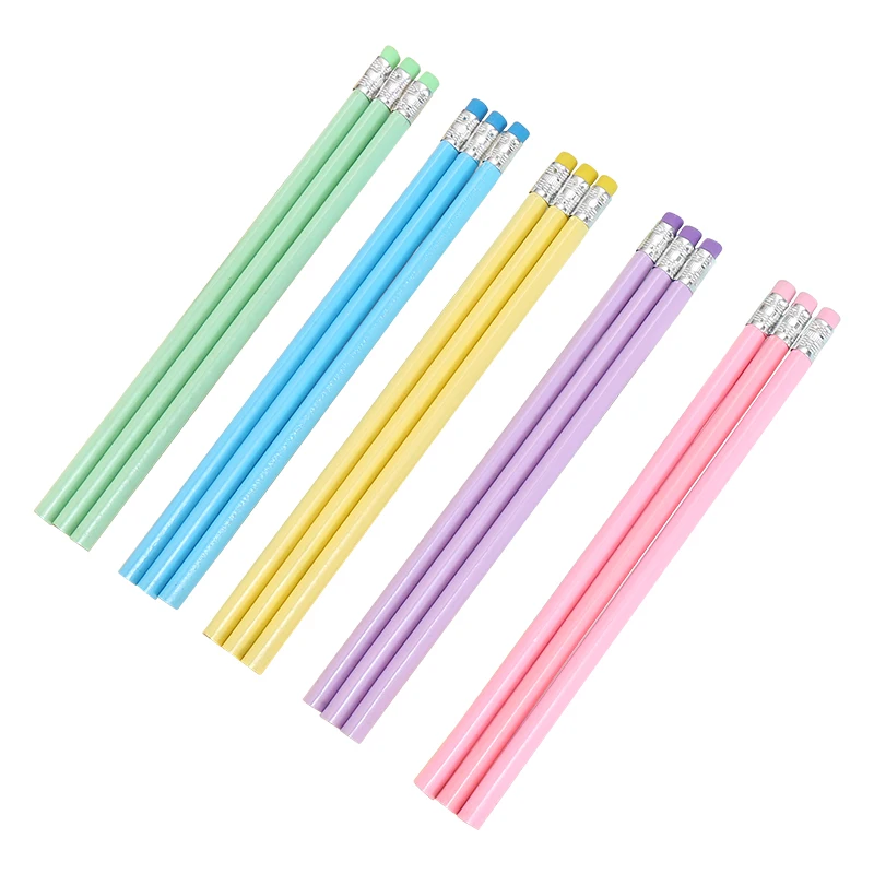 JDS Pencil Factory Customized Colored Lettering Pencil HB 2B Students Writing Drawing Office Standard Artist Pencils