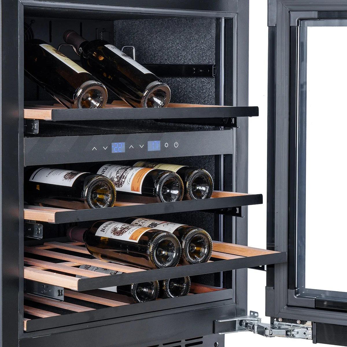Wholesale Hot Sale 118L 34 Bottles Dual Zone Wine Refrigerator Cooler Fridges Storage Display Wine Cabinet for Hotel Home Office