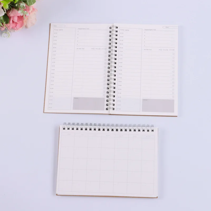 HongShun wholesale custom List of notes Agenda weekly calendar planner  spiral notebook
