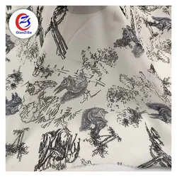 Fashion design 100% polyester floral pattern digital printed satin fabric by the yard