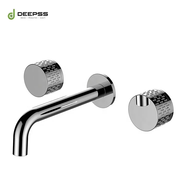 Contemporary 3 Holes Watermark In Wall Brass Chrome Bathroom Faucet