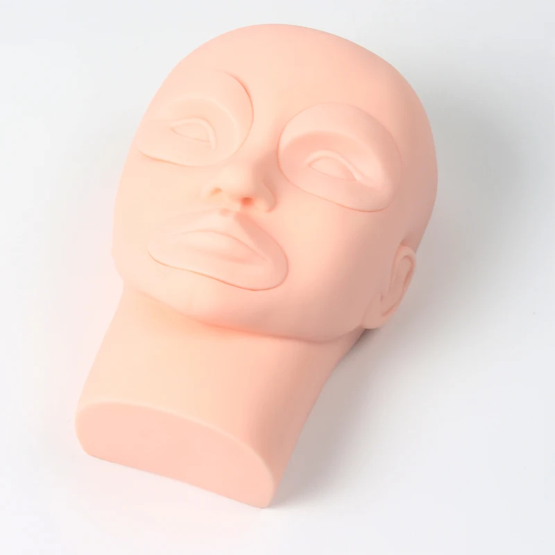 Tattoo supply semi permanent makeup rubber mannequin head model eyebrow tattoo practice model head with remove eye for training