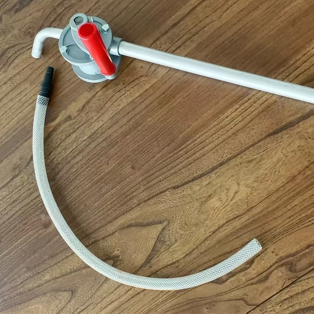 Portable aluminum alloy gallon bucket pump, gasoline diesel distribution, fuel delivery, manual rotary pump