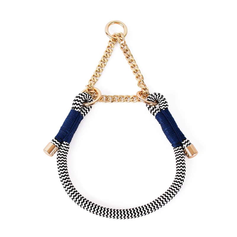 Loudik Wholesale Personalized Factory Handmade Premium P Chock Snake Pet Chains Accessories Braided Nylon Rope Dog Slip Collar