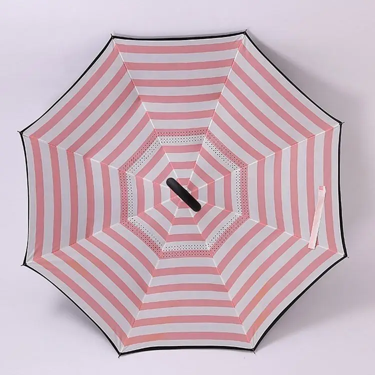 Wholesale reverse cheaper capsule rain fiberglass umbrella with C handle custom logo inverted umbrella
