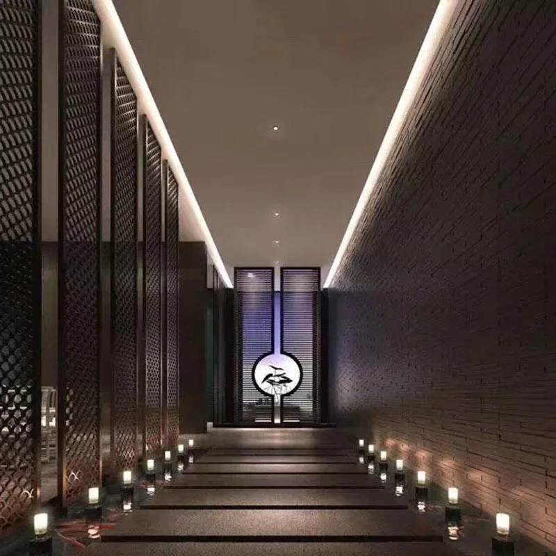 artistical mountains-and-waters painting approximate size general design stainless steel frames screen partition room divider