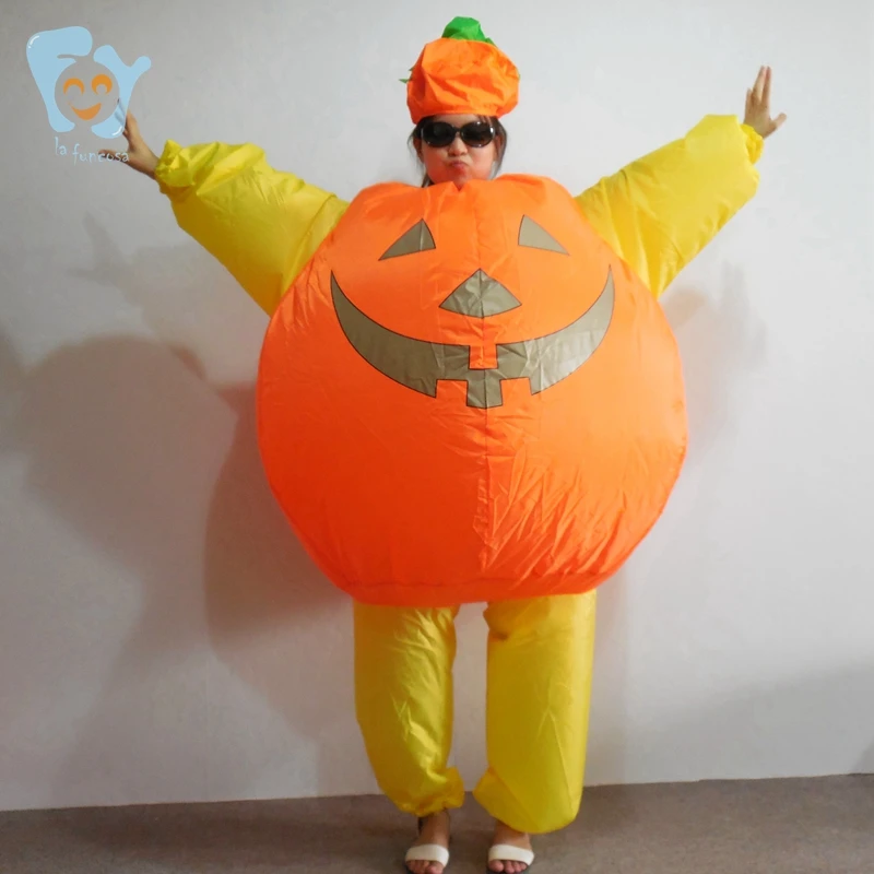 Мужской женский костюм на День Благодарения, Хэллоуин, костюм тыквы, костюм с воздушным раздувом, костюм с надувной тыквой
