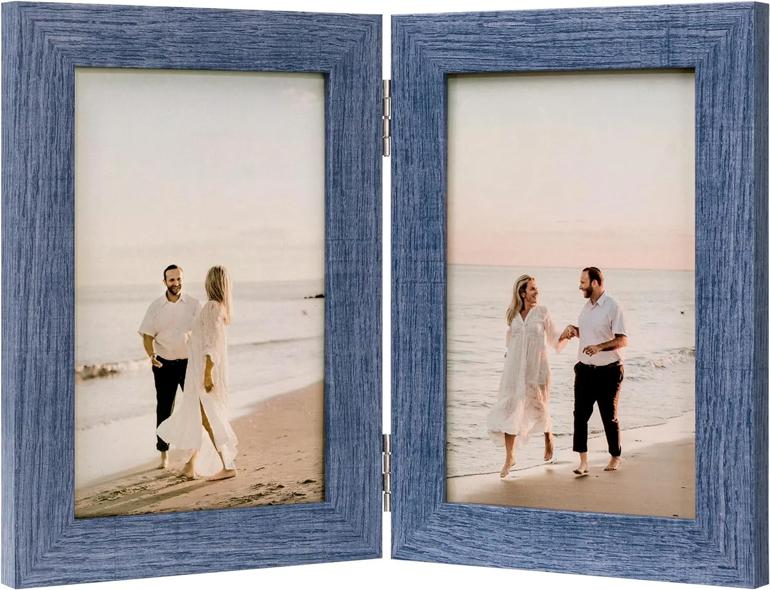 Wedding Anniversary Wooden Photo Frame Memory Personalized Gift for Woman Man Double Hinged photo Picture Wood Frame